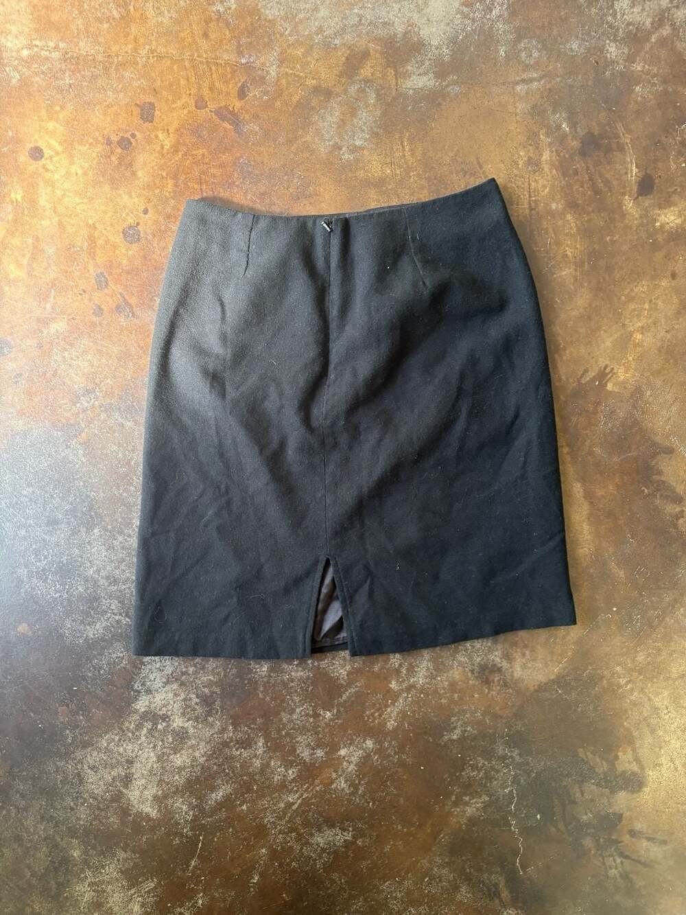 Hanna Andersson Black Wool Blend Pencil Skirt Size 8 Back Slit Lined